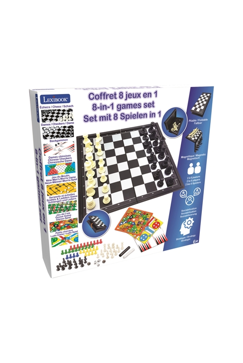 Jeux de société magnétiques – coffret 8 jeux en 1