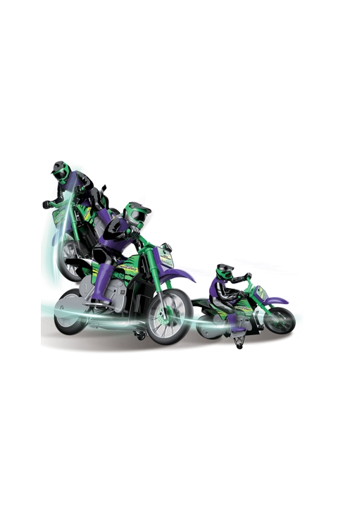Moto Crosslander® 2.4Ghz, cascade extrême avec effets lumineux