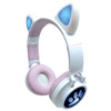 Casque sans fil rechargeable lumineux avec oreilles de chat