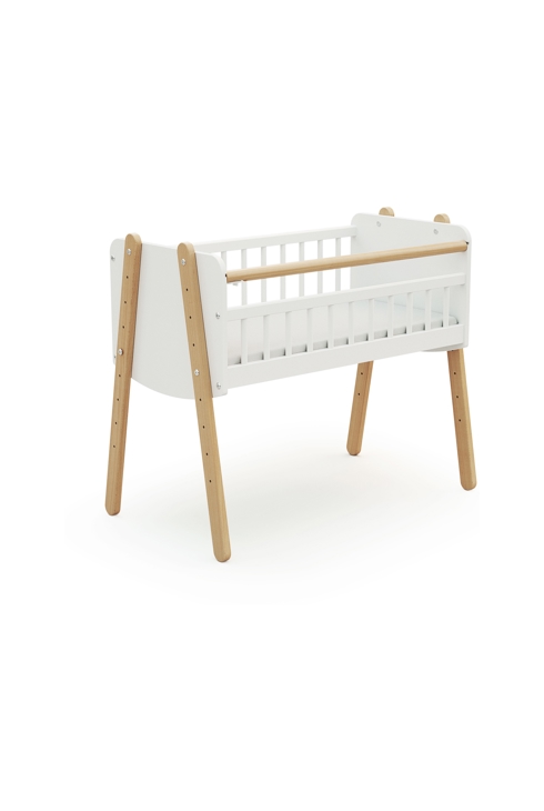 Berceau cododo en bois PIRATE Blanc et Hêtre Verni 40 x 80 cm 1