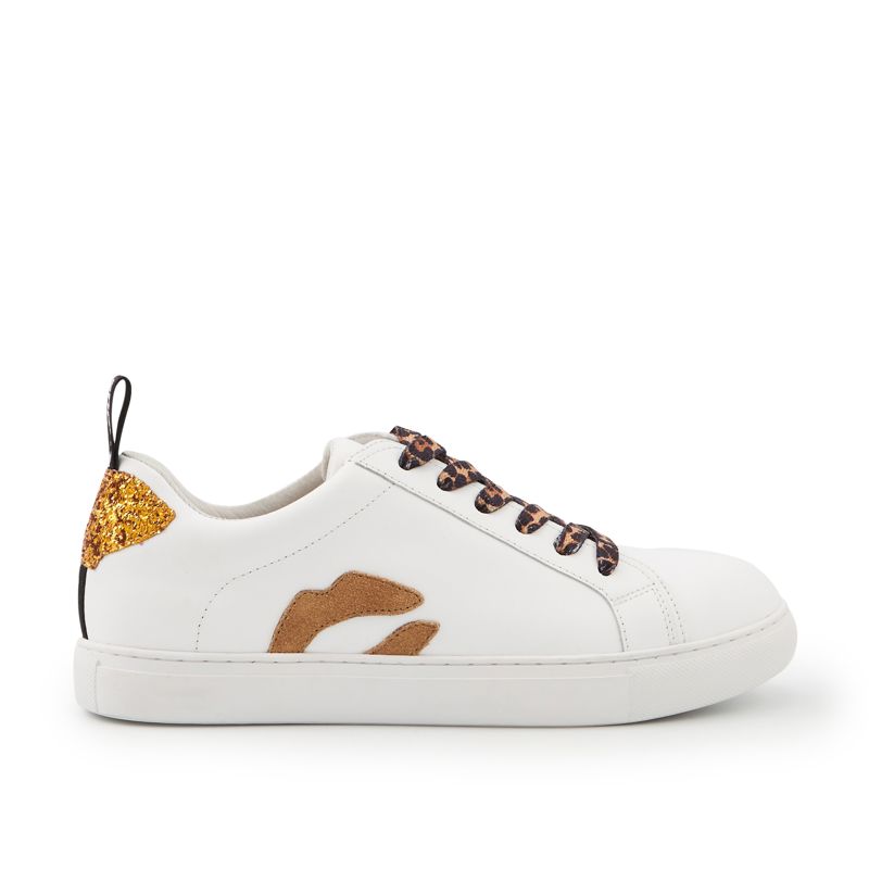 Baskets en cuir baskets en cuir Betty bronze leopard lace - 39