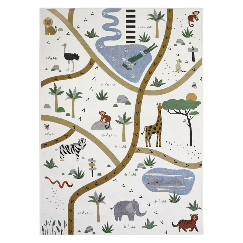 Tapis de jeu enfant indoor & outdoor 123x180cm LITTLE SAVANNAH -