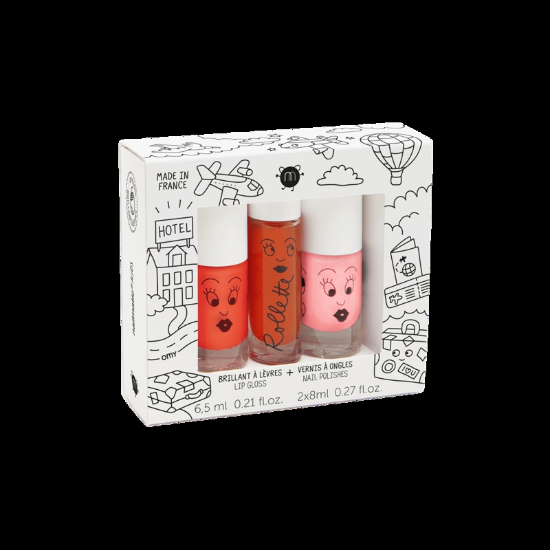 Coffret 2 vernis + 1 brillant à lèvres Amazing Trip, Nailmatic -