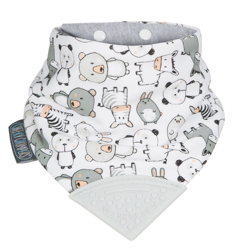 Cheeky Chompers - Bavoir bandana avec embout de dentition Animaux, Cheeky Chompers - Mixte