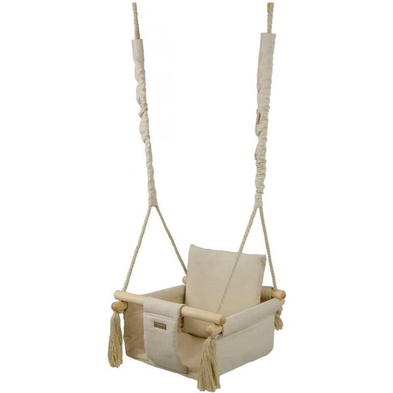 Balançoire bascule en bois coton crème, Velinda -