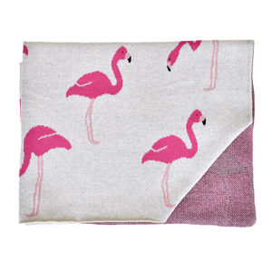 Couverture en coton bio FLAMANT ROSE, Sevira Kids 1