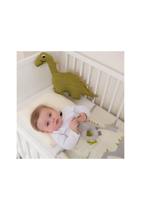 Hochet bébé en coton tricoté Dinosaure, Sevira Kids