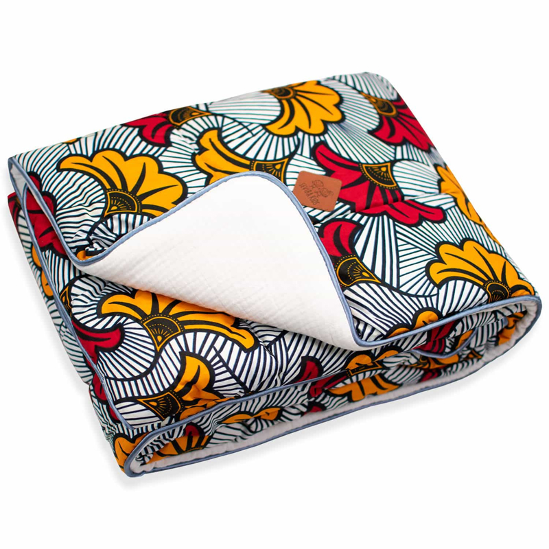 Grande couverture en coton Wax Fleurs de mariage, Sevira Kids -