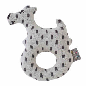 Hochet bébé en coton tricoté  Chien Scotty, Sevira Kids 1