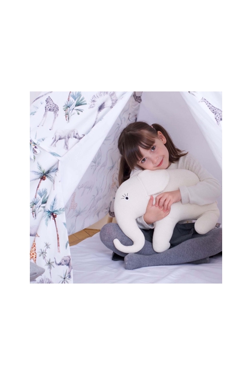 Grande peluche en coton tricot Eléphant, Sevira Kids