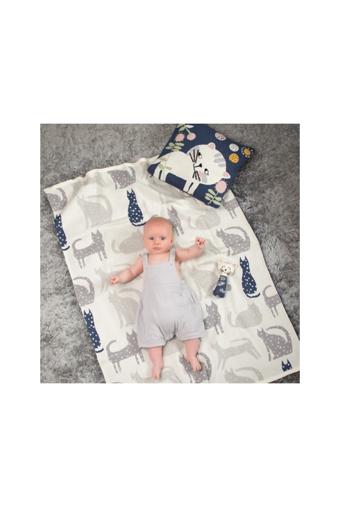 Couverture en coton bio Chat, Sevira Kids
