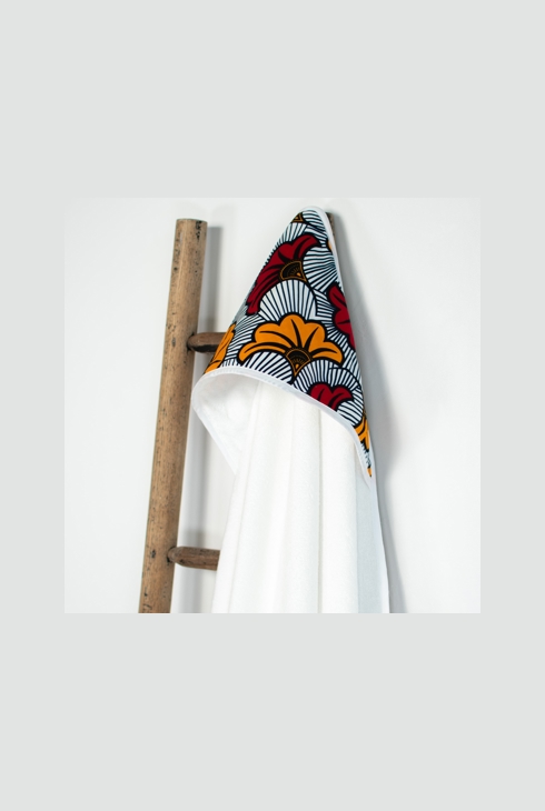 Grande cape de bain en coton et bambou Wax Fleurs de mariage, Sevira Kids