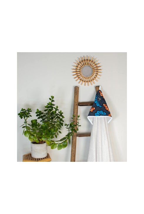 Grande cape de bain en coton et bambou Wax Fleurs de mariage, Sevira Kids