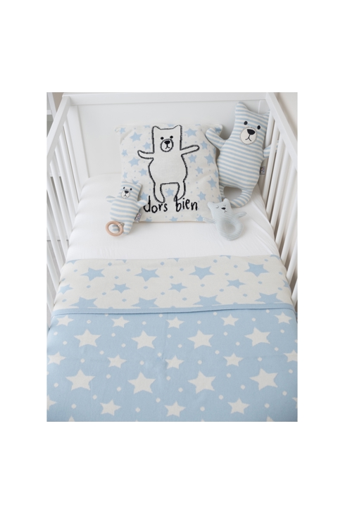 Couverture réversible en coton bio ÉTOILES, Sevira Kids