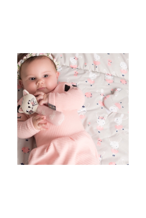 Hochet tricoté en coton bio Chaton, Sevira Kids