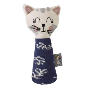 Hochet tricoté en coton bio Chaton, Sevira Kids 1