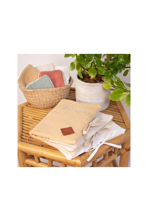 Protège carnet de santé en gaze de coton Jeanne, Sevira Kids