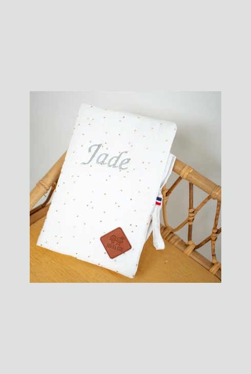Protège carnet de santé en gaze de coton Jeanne, Sevira Kids