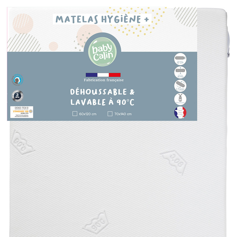 Baby Calin - Matelas hygiène déhoussable blanc, Baby Calin - Mixte