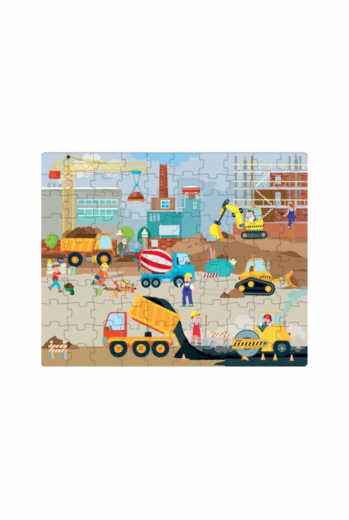 Puzzle & Livre : Les véhicules du chantier, Sassi