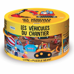 Puzzle & Livre : Les véhicules du chantier, Sassi 1