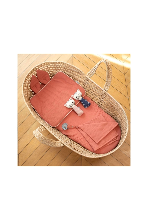 Oreiller plat lapin en gaze de coton Jeanne, Sevira Kids