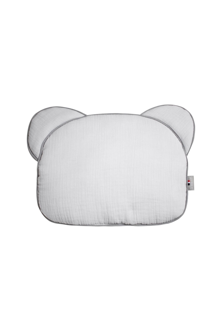 Oreiller bébé plat ourson en gaze de coton Jeanne, Sevira Kids 1