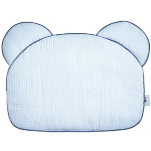 Oreiller bébé plat ourson en gaze de coton Jeanne, Sevira Kids 1