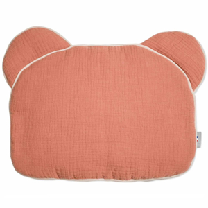 Oreiller bébé plat ourson en gaze de coton Jeanne, Sevira Kids 1