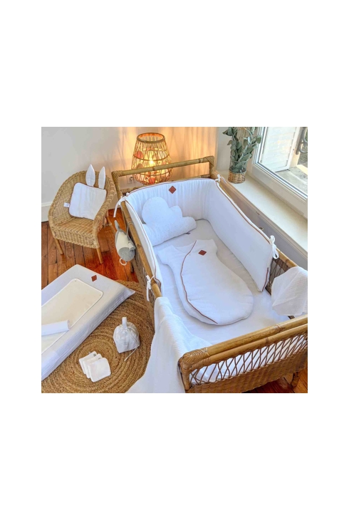 Housse de matelas à langer 70x50cm en gaze de coton Jeanne, Sevira Kids