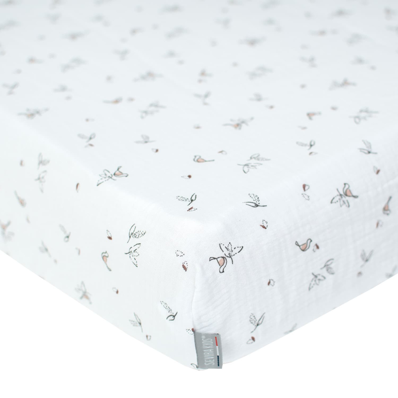 Drap housse en gaze de coton Melody, Sevira Kids - 70x140 cm