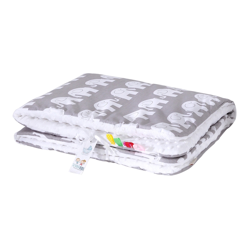 Sevira Kids - Couverture bébé en coton et minky Eléphants, Sevira Kids - Mixte