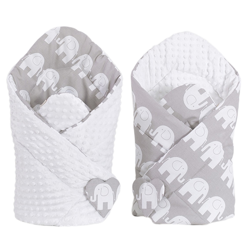Sevira Kids - Gigoteuse d'emmaillotage minky réversible Éléphants, Sevira Kids - Mixte - Dès la naissance