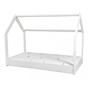 Lit cabane 190x90cm + matelas STANDARD blanc, Velinda 1