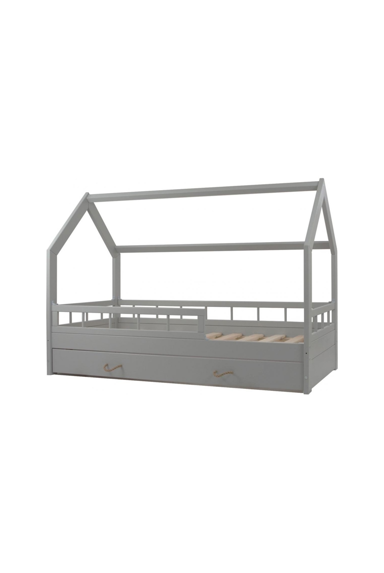Lit maison + tiroir + barrière Scandinave 160x80cm, Velinda 1