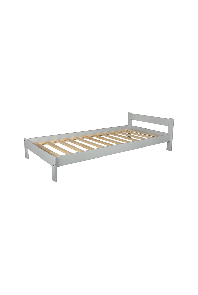 Lit 190x90 cm Scandinave gris, Velinda 1