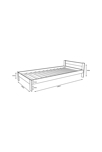Lit 190x90 cm Scandinave gris, Velinda 3