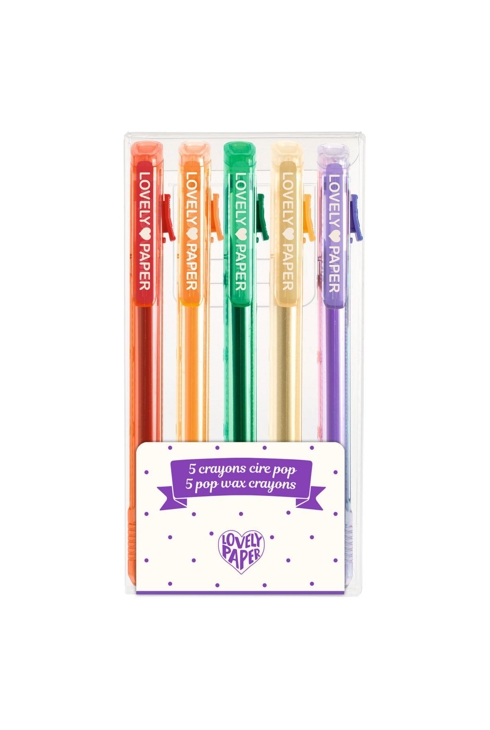 5 crayons cire pop, Lovely Paper