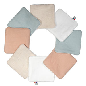 Lingettes bébé lavables en lin 8 pièces, Sevira Kids 1