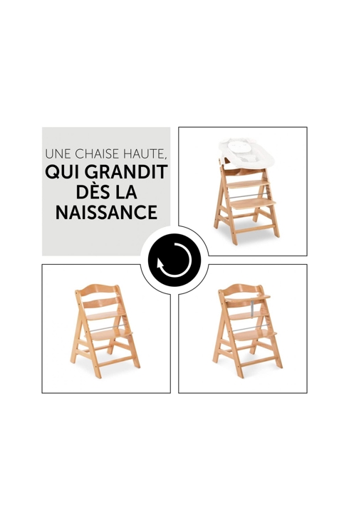Chaise haute Alpha+B naturel, Hauck