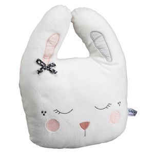 Coussin déco lapin 34x26cm en polyester blanc 1