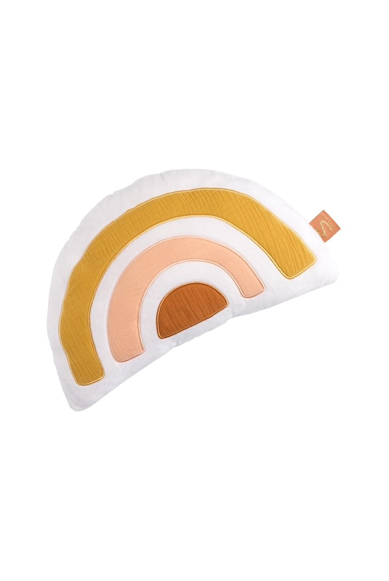 Coussin arc en ciel 35x20cm en coton blanc 1