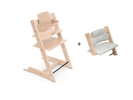 Chaise tripp trapp naturel, coussin nordic grey et babyset, Stokke