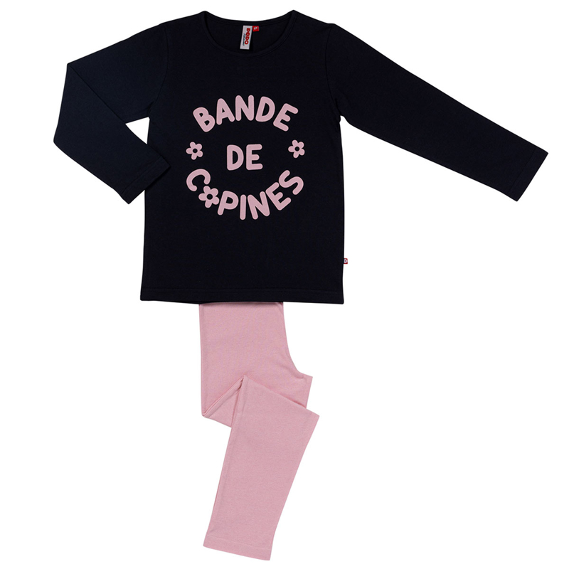Mon P'tit Dodo - Pyjama premium marine/rose - Fille