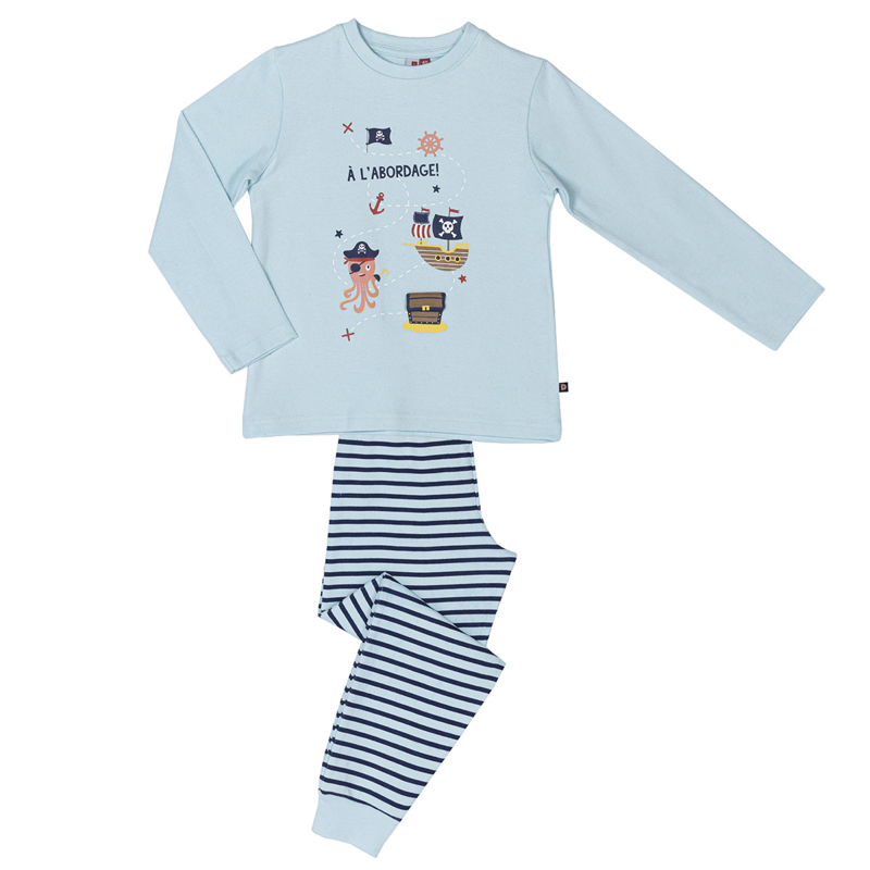 Pyjama pirate aqua/imprimé - 5A