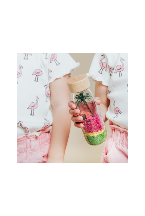 Bouteille sensorielle Spy flamant rose, Petit Boum