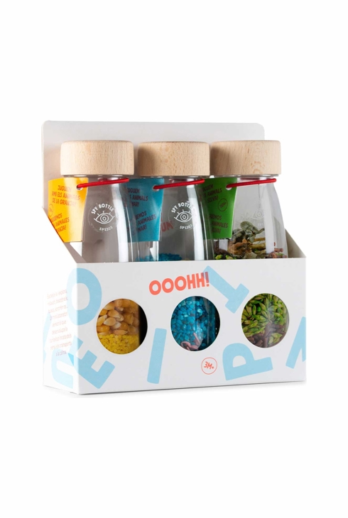 Lot de 3 bouteilles sensorielles nature, Petit Boum