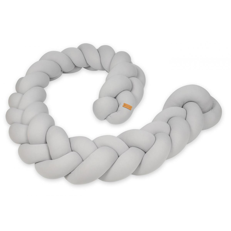 Velinda - Protection tresse de lit pour bébé gris, Velinda -