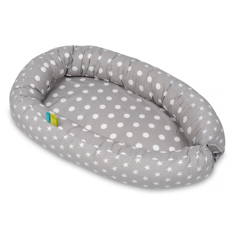 Cocon gigoteuse pois sur fond gris, Velinda -