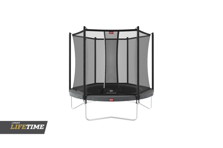 Trampoline rond 270 cm avec filet de sécurité Regular gris, BERG 1